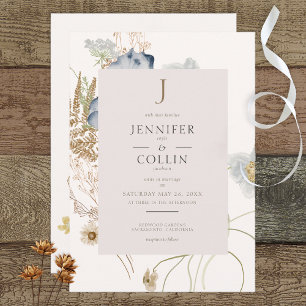 Wildflowers on Cream Wedding Invitation