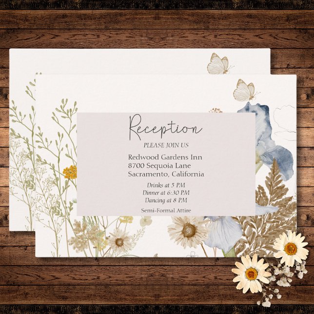 Wildflowers on Cream Wedding Reception Enclosure Card (Wildflowers on Cream Wedding Reception Enclosure Card)