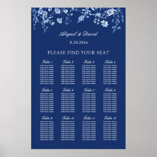 Wildflowers on French Blue Wedding Seating Chart
