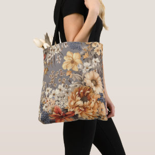 Wildflowers on Grey Tote Bag