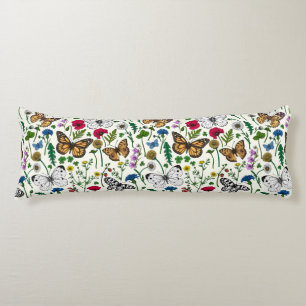 Wildflowers on off white body pillow