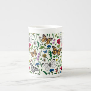 Wildflowers on off white bone china mug