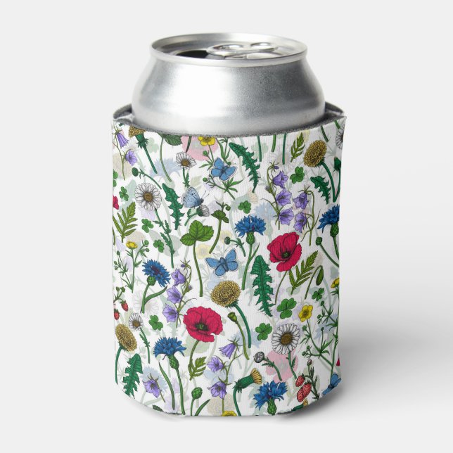 Wildflowers on off white can cooler (Can Front)