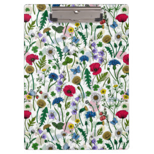 Wildflowers on off white clipboard