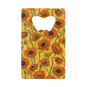Wildflowers on off white credit card bottle opener