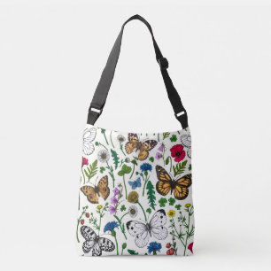 Wildflowers on off white crossbody bag