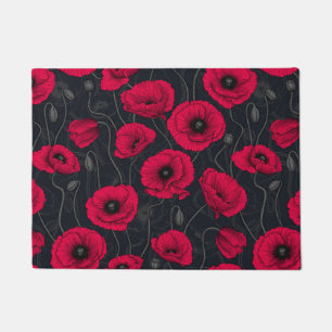 Wildflowers on off white doormat