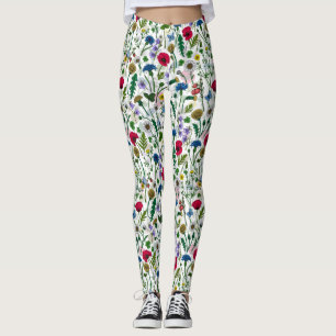 Wildflowers on off white leggings