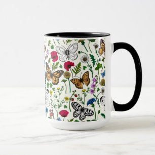 Wildflowers on off white mug