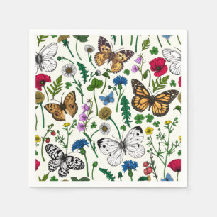 Wildflowers on off white napkins