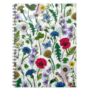 Wildflowers on off white notebook