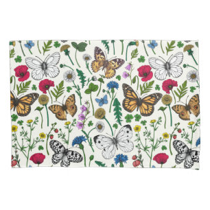 Wildflowers on off white pillow case