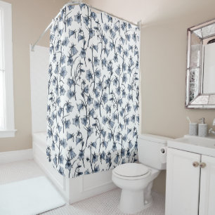 Wildflowers on off white shower curtain
