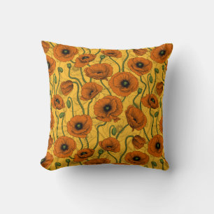 Wildflowers on off white throw pillow