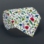 Wildflowers on off white tie<br><div class="desc">Hand-painted collection of various wild flowers.</div>