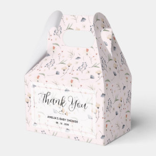 Wildflowers on Pink Baby Shower Favour Box