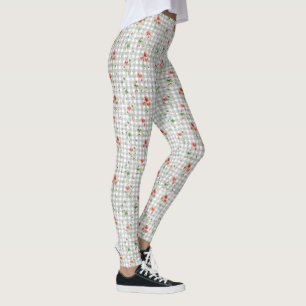 Wildflowers On Silver Gingham Leggings