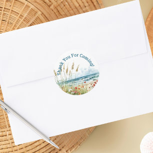 Wildflowers on the Beach Baby Shower Classic Round Sticker