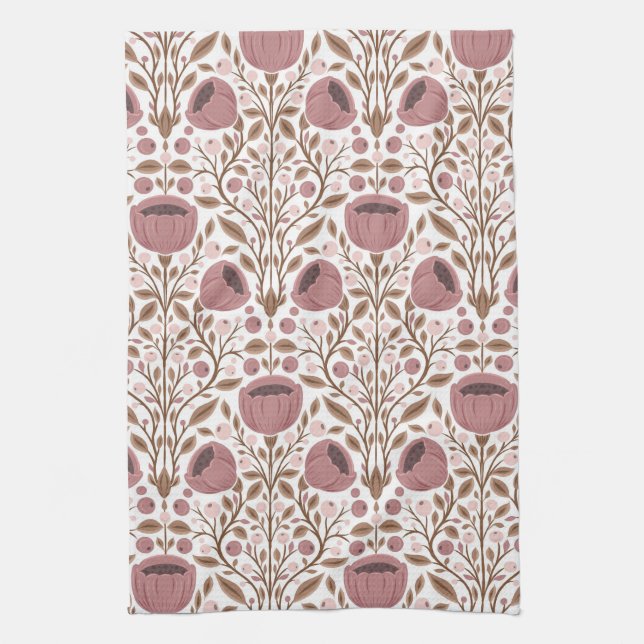 Wildflowers pattern tea towel (Vertical)
