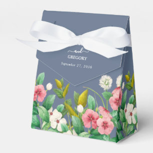 Wildflowers Periwinkle Dusty Blue Wedding   Favour Box