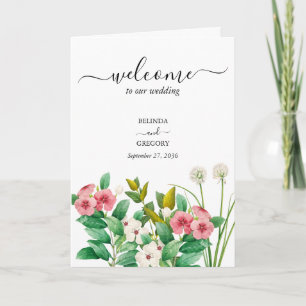 Wildflowers Periwinkle Wedding Order of Service Program