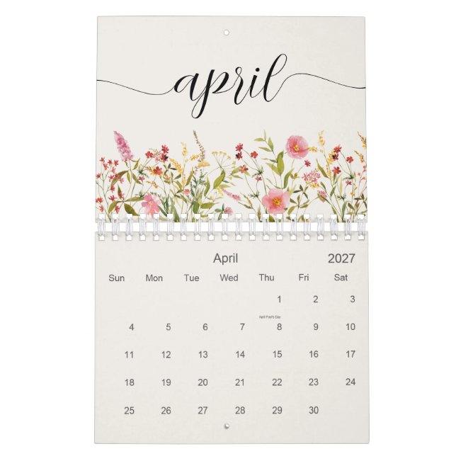 Wildflowers Personalised Calendar (Apr 2027)
