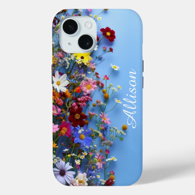 Wildflowers Personalised iPhone Case (Back)
