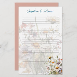 Wildflowers Personalised Writing Paper Lined