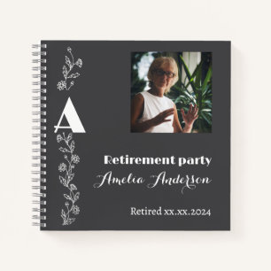 Wildflowers photo retirement black guest book