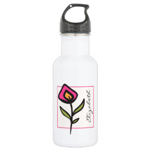 Wildflowers - Pink and Orange Petals Personalised 532 Ml Water Bottle