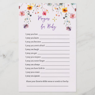 Wildflowers Prayers for Baby Shower Games