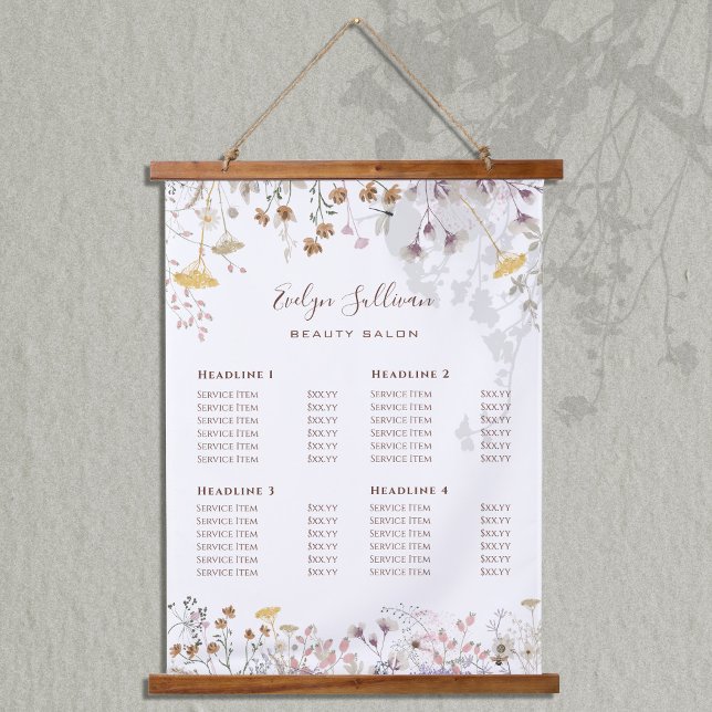 Wildflowers Price List Hanging Tapestry (Creator Uploaded)