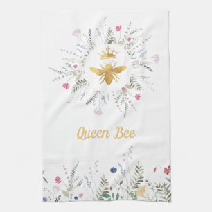 wildflowers queen bee tea towel