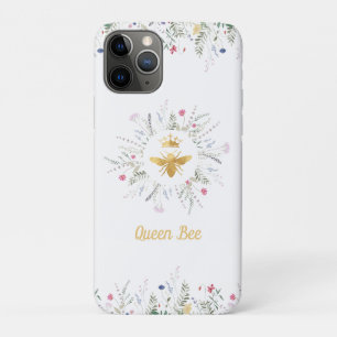 wildflowers  queen bee white background iPhone 11 pro case