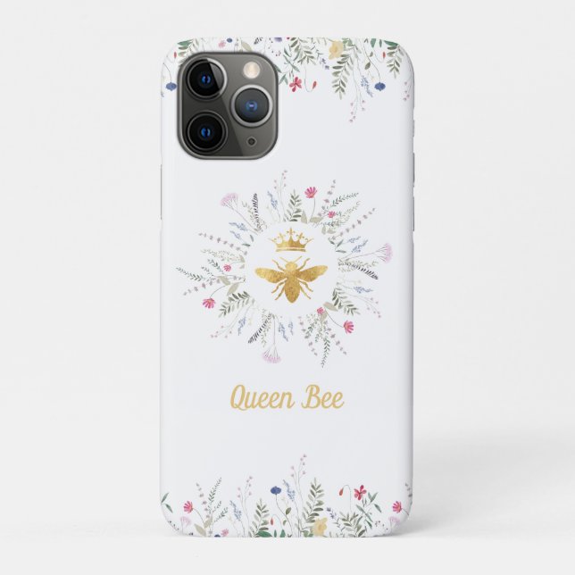 wildflowers  queen bee white background Case-Mate iPhone case (Back)
