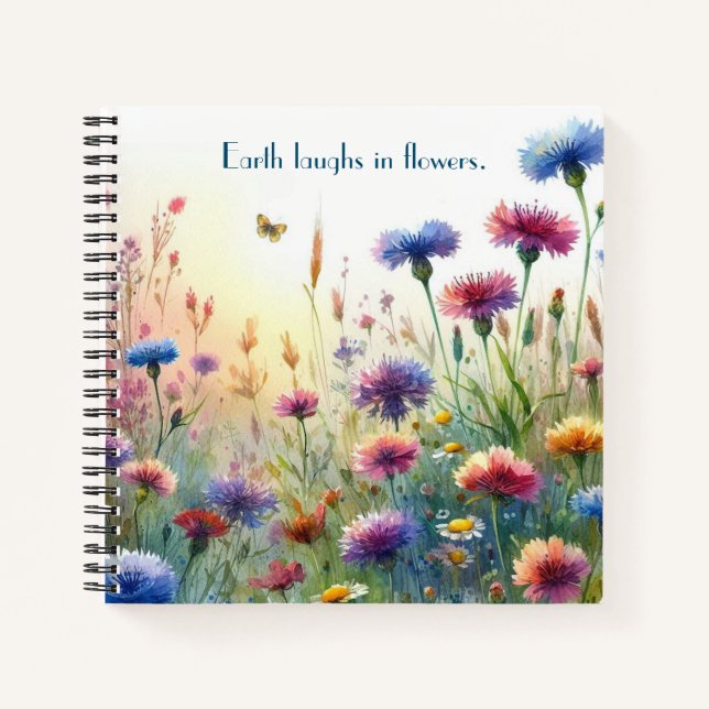 Wildflowers & Quote	 Notebook (Front)
