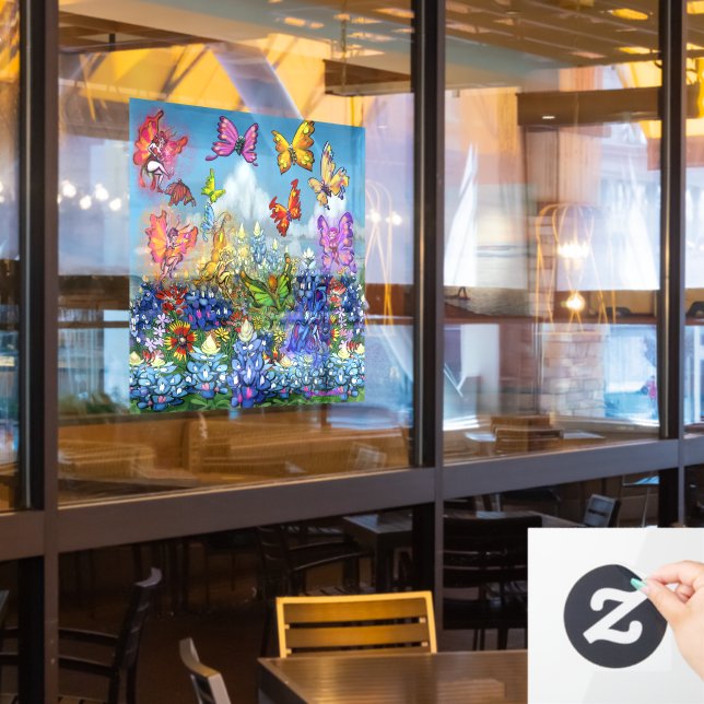 Wildflowers Rainbow Pixies Window Cling (Restaurant Window)