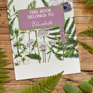 Wildflowers reading book square sticker