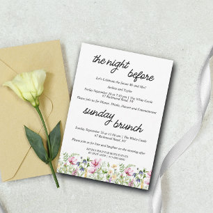 Wildflowers Rehearsal Dinner & Sunday Brunch Invitation
