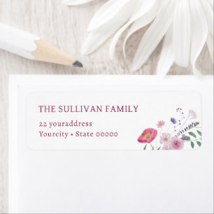 Wildflowers return address label