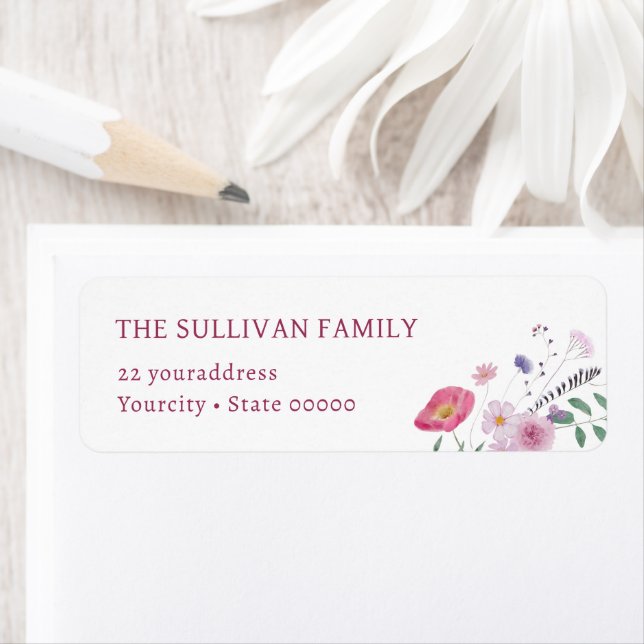 Wildflowers return address label (Insitu)