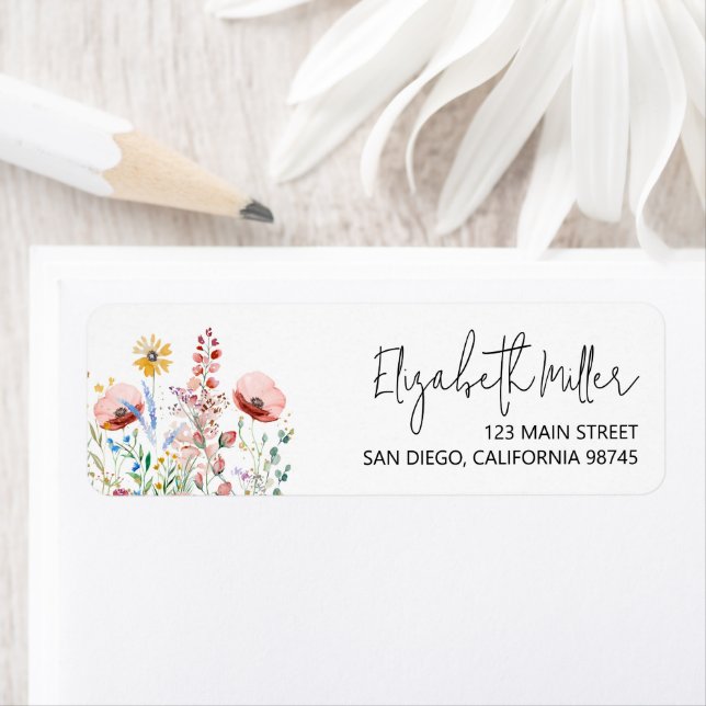 Wildflowers Return Address Label (Insitu)