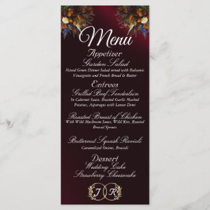 Wildflowers & Ribbon - Burgundy Wedding Menu