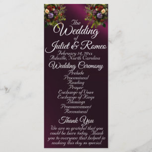 Wildflowers & Ribbon - Purple Wedding Program