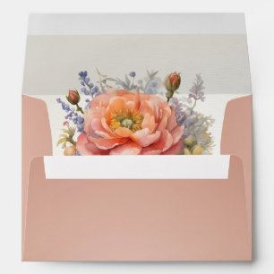 Wildflowers & Ribbon - Rose Gold Envelope