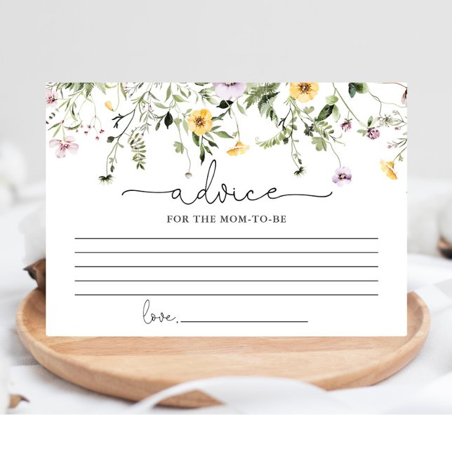 Wildflowers romantic floral Advice for mum parents Enclosure Card (Creator Uploaded)