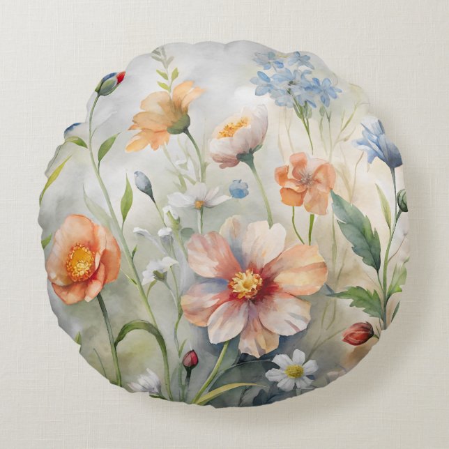 Wildflowers Round Cushion (Front)