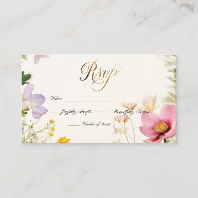 Wildflowers RSVP Wedding Invite (Front)