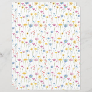 Wildflowers Scrapbook Paper