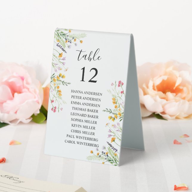 Wildflowers Seating Chart Table Tent Sign (In SItu (Wedding))